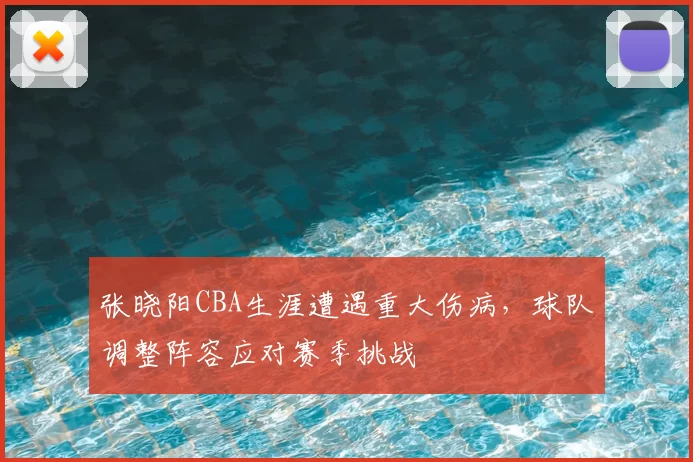 张晓阳CBA生涯遭遇重大伤病，球队调整阵容应对赛季挑战